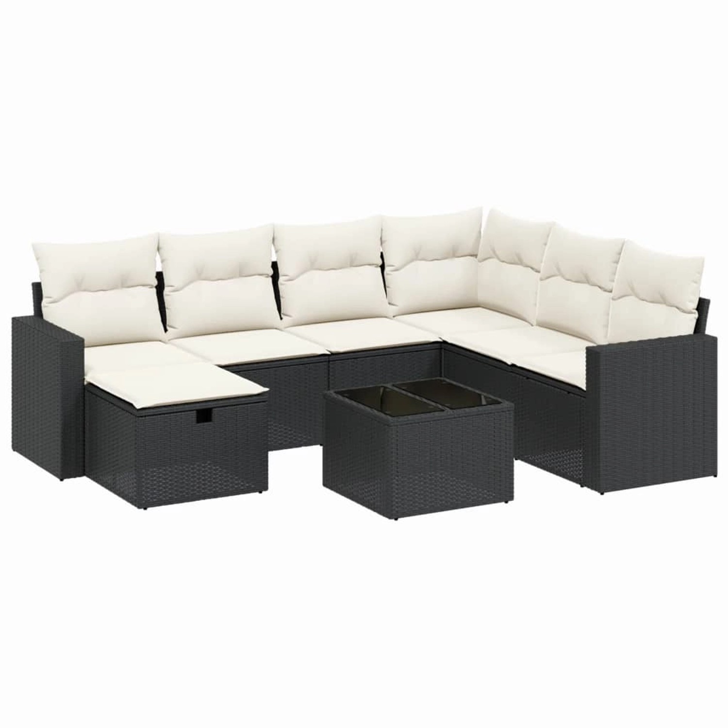 vidaXL 8-tlg Garten-Sofagarnitur mit Kissen Schwarz Poly Rattan Modell 161 günstig online kaufen