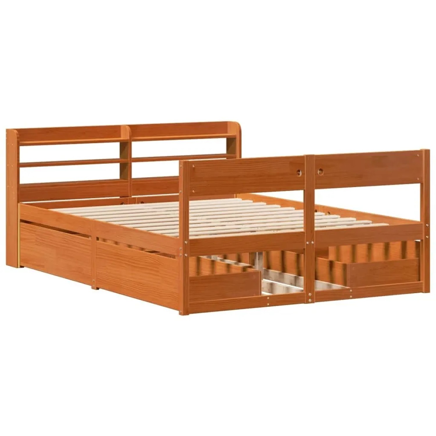 vidaXL Massivholzbett ohne Matratze Wachsbraun 135x190 cm Kiefernholz 33071 günstig online kaufen