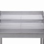 Tepro Grillwagen Pasadena Holzkohlegrill, silberfarben mit zwei Grillrosten.