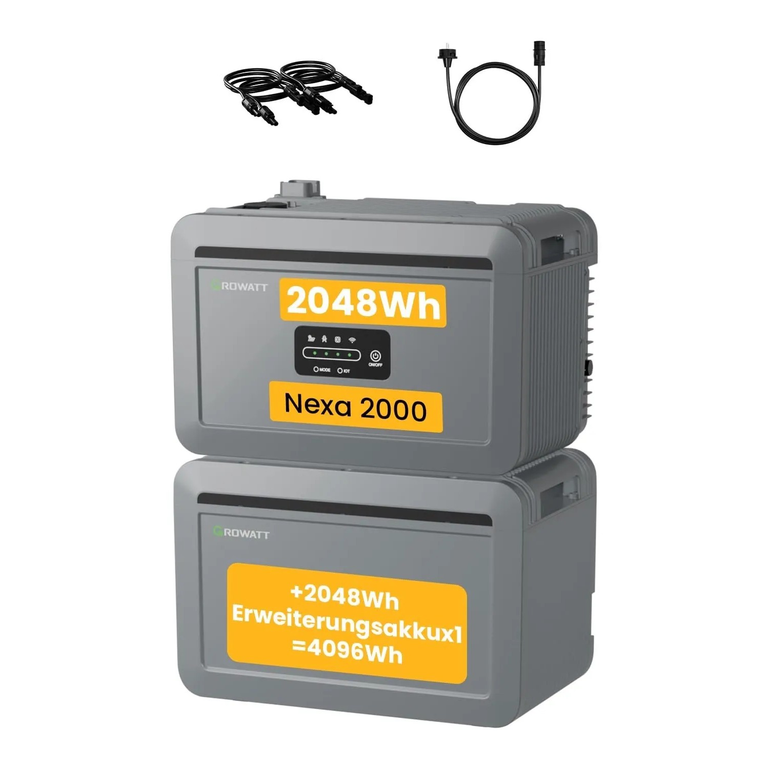 Growatt NEXA 2000 Balkonkraftwerk Speicher Set 4096 Wh LiFePO4 Steckerfertig