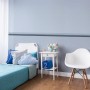 Blau gestreifte Marburg Bordüre im Kinderzimmer angebracht.