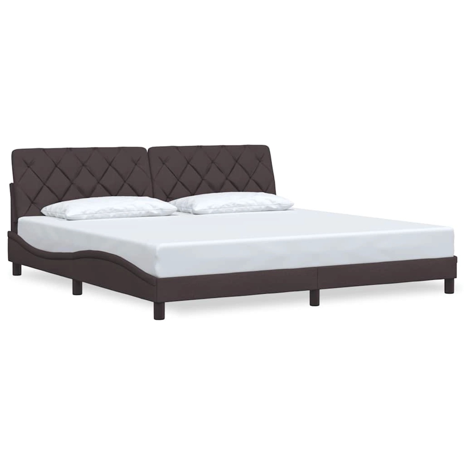 vidaXL Bettgestell ohne Matratze Dunkelbraun 200x200 cm Stoff 3310625 günstig online kaufen