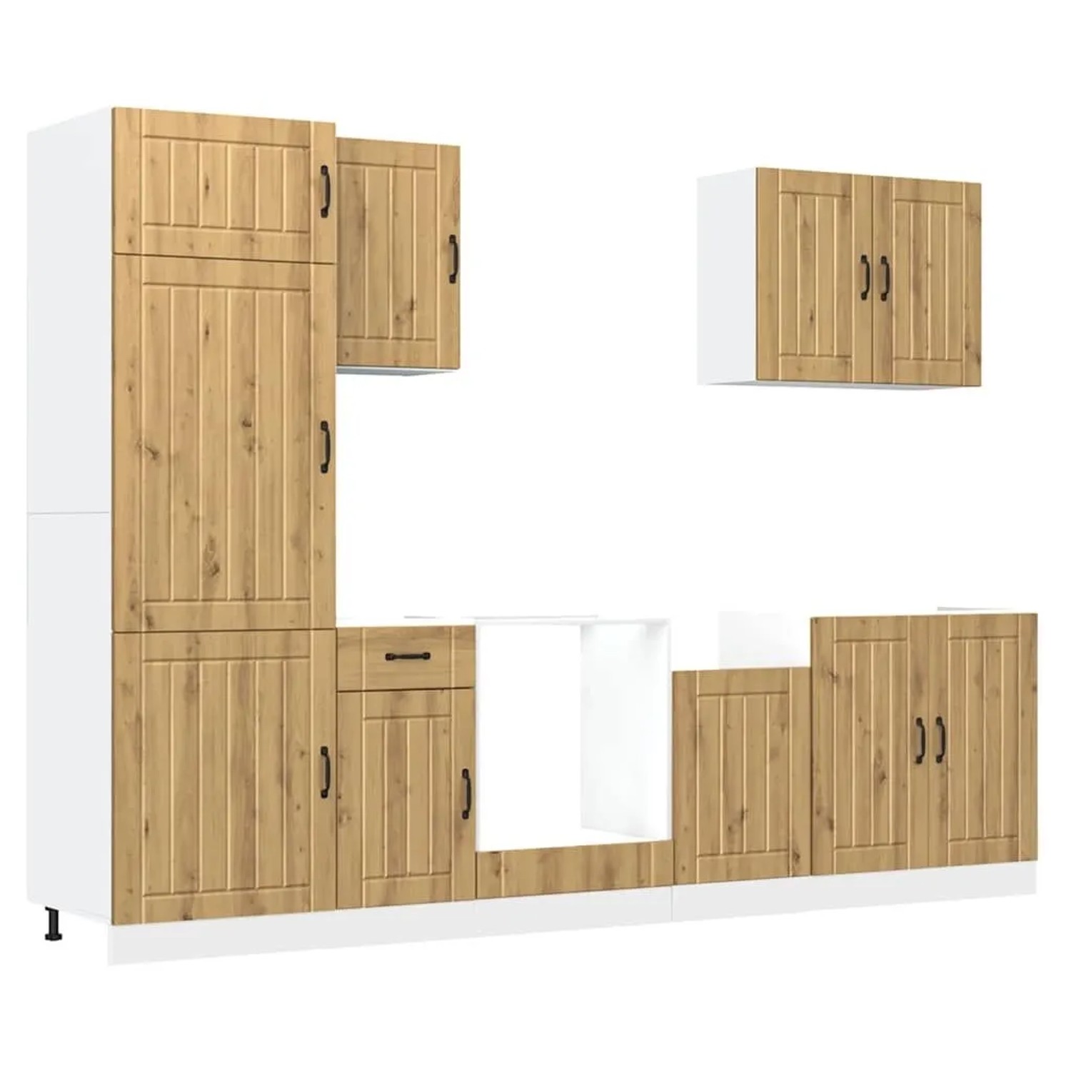 vidaXL 7 Tlg Küchenschrank-Set Lucca Artisan-Eiche Holzwerkstoff 3314780 günstig online kaufen