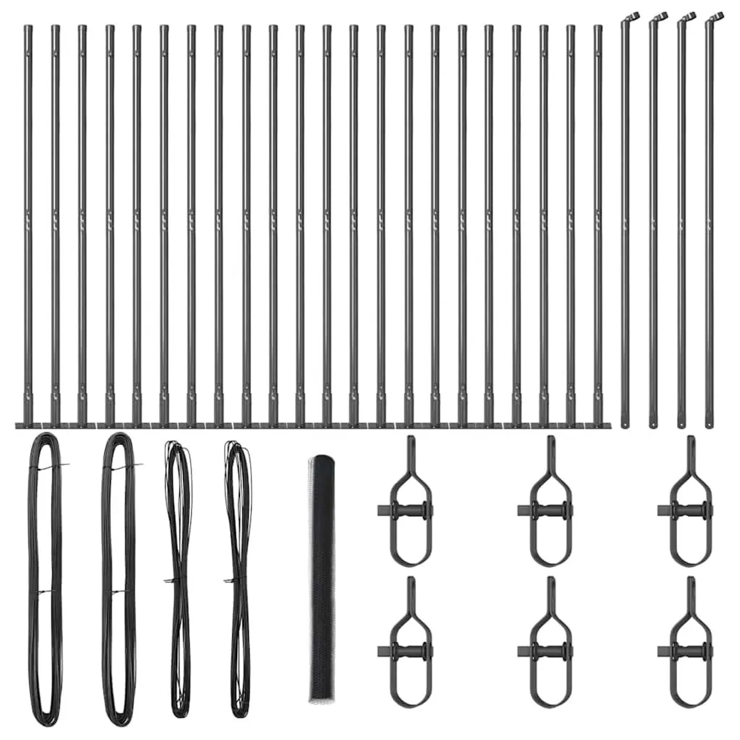 vidaXL Zaunpfosten Grau 50 x 1,6 m 13 mm Maschen Stahl und PVC 3353709 günstig online kaufen