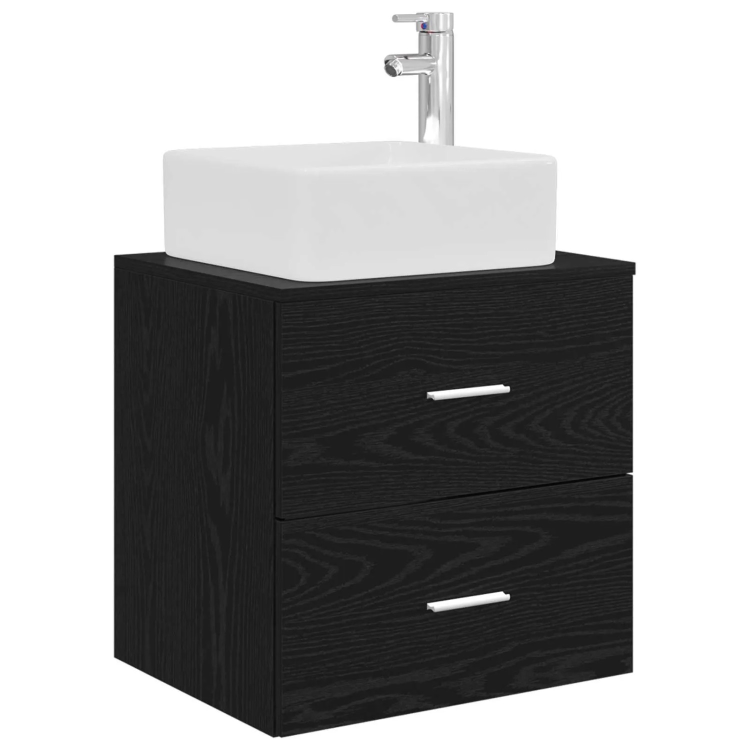 vidaXL Wandmontierte Waschtisch Schwarze Eiche 49,5 x 41 x 63 cm 890271