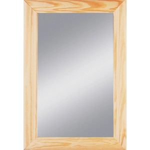 Rechteckiger Spiegel Halvar mit Rahmen aus Kiefernholz, Natur.