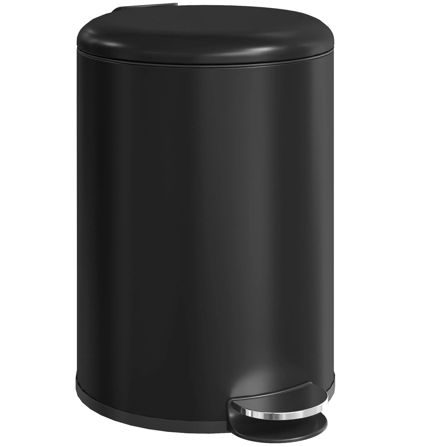 HOMCOM Mülleimer Metall Kunststoff 36L x 30B x 44H cm Schwarz