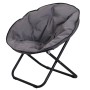 Grauer Outsunny Campingstuhl aus Metall und Polyester, klappbar und bequem.