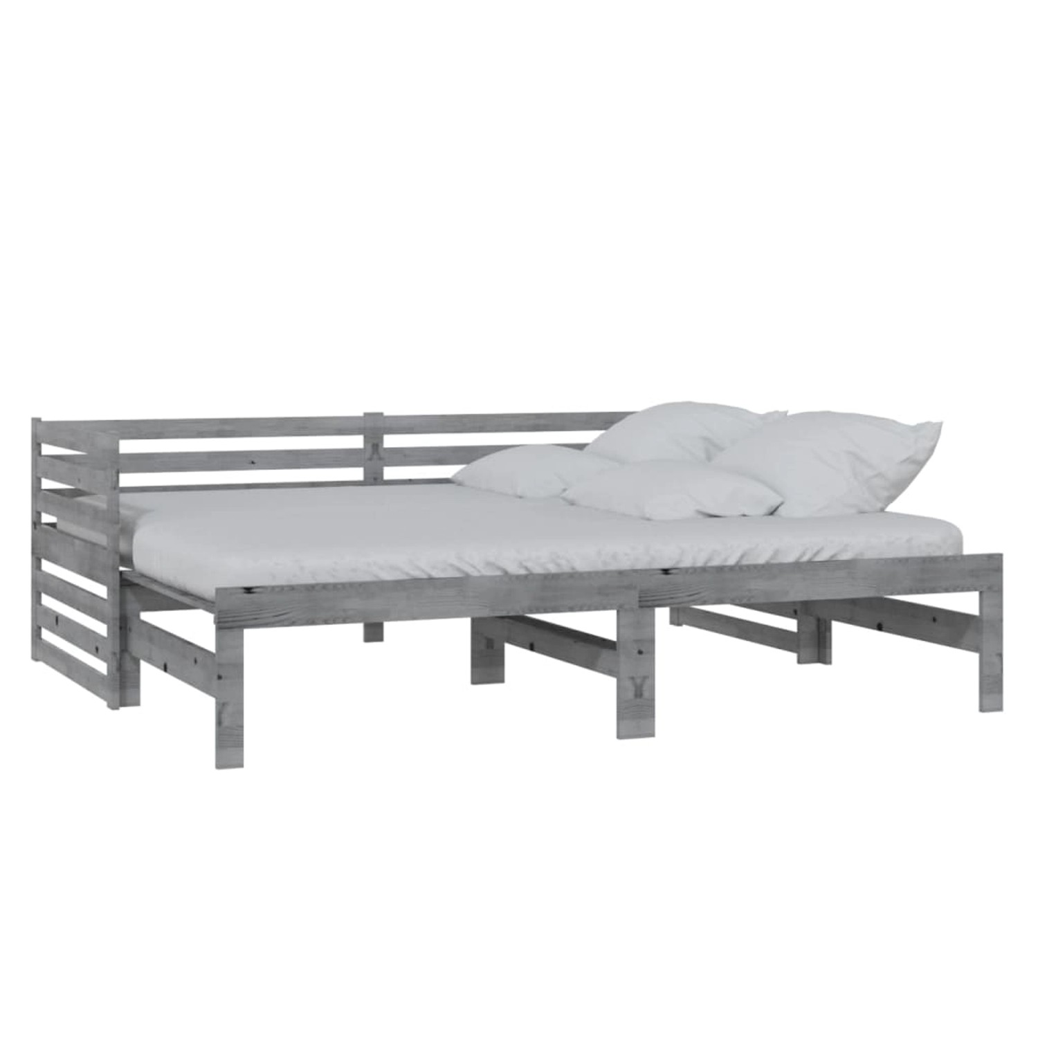 vidaXL Ausziehbares Tagesbett Grau Massivholz Kiefer 2x 90x200 cm 806967 günstig online kaufen