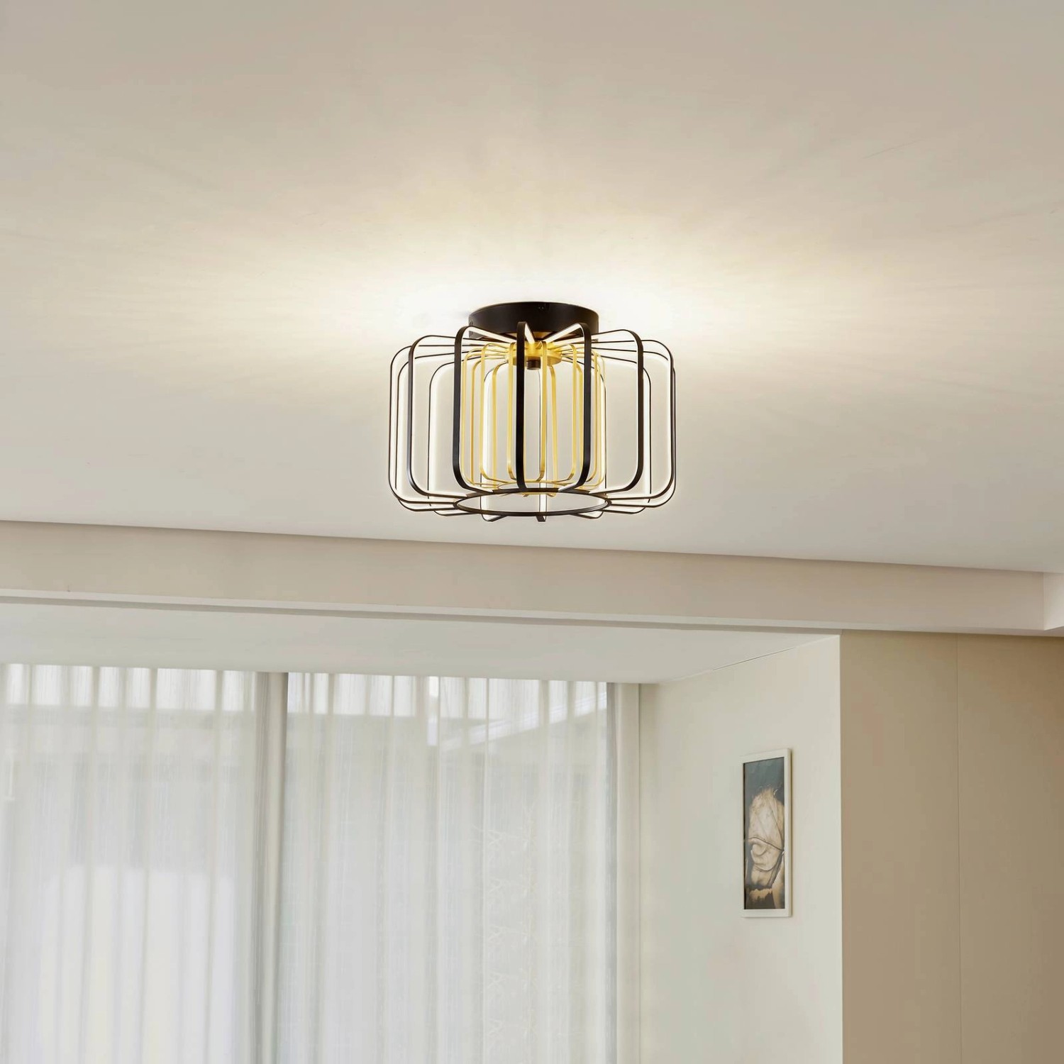 Lucande LED Deckenleuchte Birger 10030081 Dimmbar Modern in Schwarz aus Met günstig online kaufen