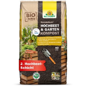 Sack Neudorff Neudohum Hochbeet- & Gartenkompost 40L, torffrei, geeignet als zweite Schicht im Hochbeet.
