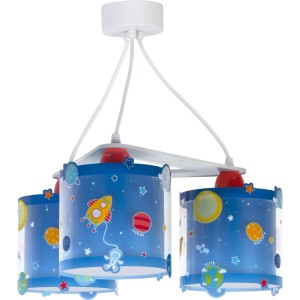 Dalber KinderDeckenlampe mit 3 Lichtern, Planeten und Sonnensystem Motiven für das Kinderzimmer.