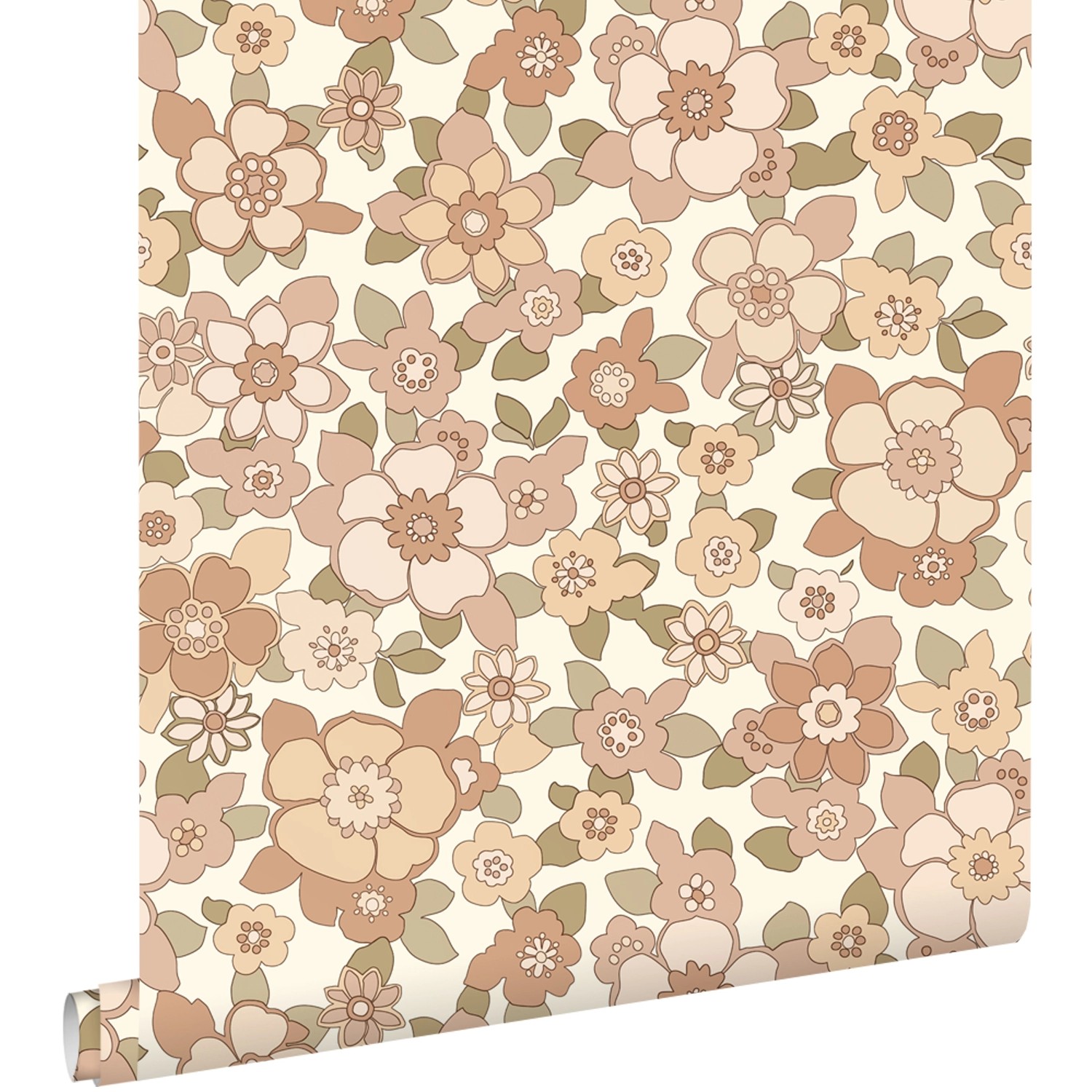 ESTAhome Tapete Retro Blumen Beige 50 x 900 cm günstig online kaufen