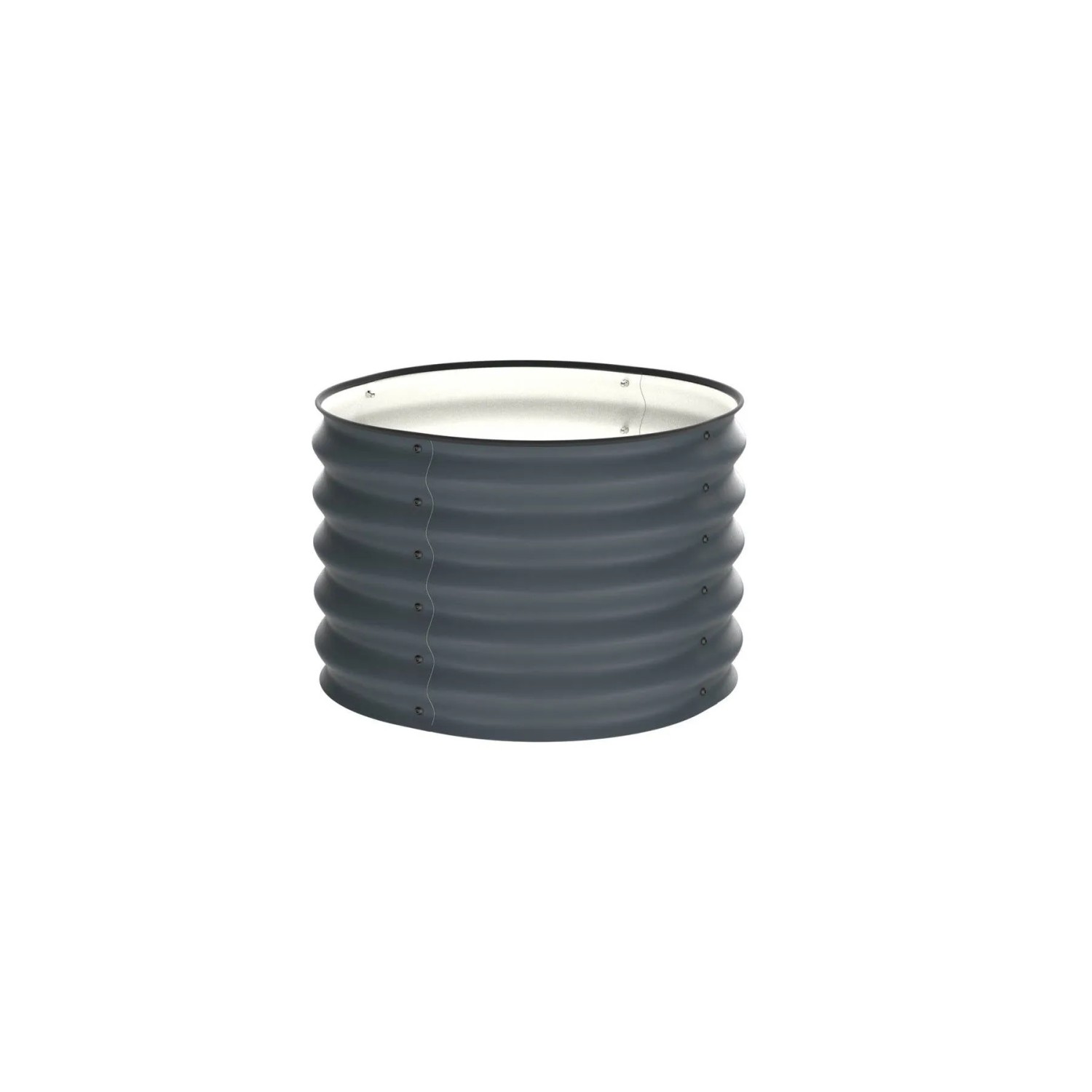 VidaAtHome.de ALVARE Gartenbeet ø 61 x 43 cm Grapitgrau mit Schwarz