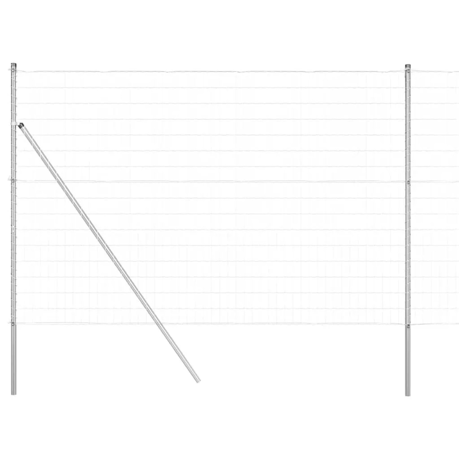 vidaXL Zaun mit Pfosten Silber 1,5 x 10 m Stahl und PVC 3350473 günstig online kaufen