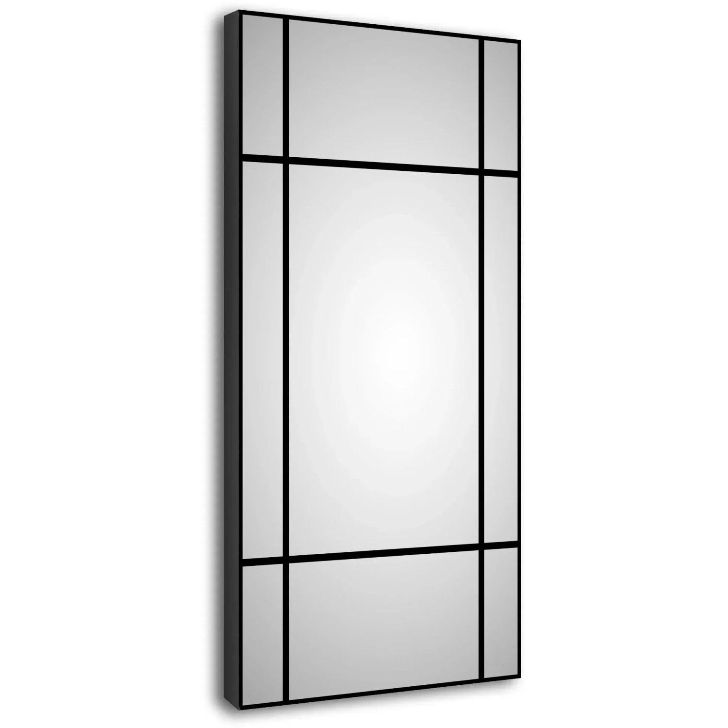 Rechteckiger Wandspiegel DSK Design Black Loftstyle, 60x120 cm, mit schwarzem Rahmen im Loftstil.