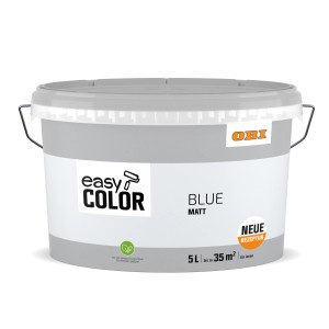 Eimer OBI Easy Color 5 l Blue, matte, blaue Wandfarbe für Innenräume.