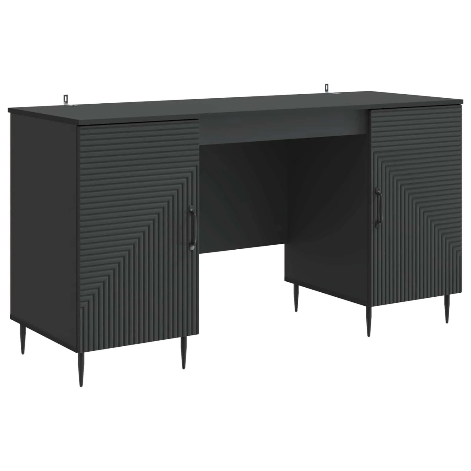 vidaXL Schreibtisch mit Regal Schwarz 142,5 x 50 x 75 cm Holzwerkstoff 3414604