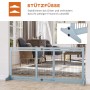 PawHut Hunde Absperrgitter, ausziehbar, hellblau, mit stabilen Fußstützen. Flexibles Hundetor für sichere Bereiche.