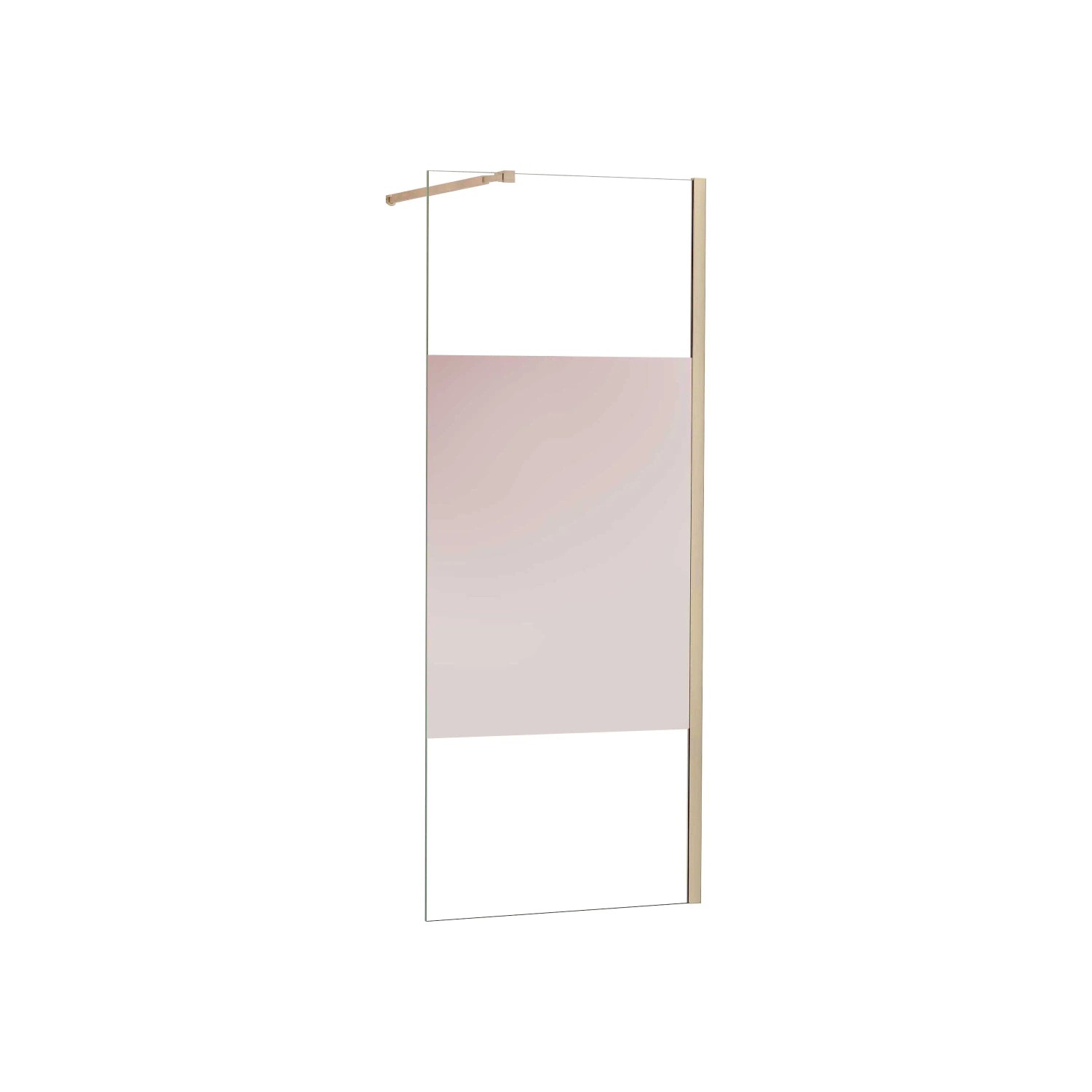 AICA Walk in Duschwand B.120xH.200cm mit Stabilisierungsstange 73-120cm 8mm Nano Glas mit MilchstreifenDuschabtrennung
