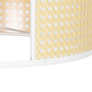 QAZQA Retro Stehlampe Weiß mit Rattan 40 cm Akira