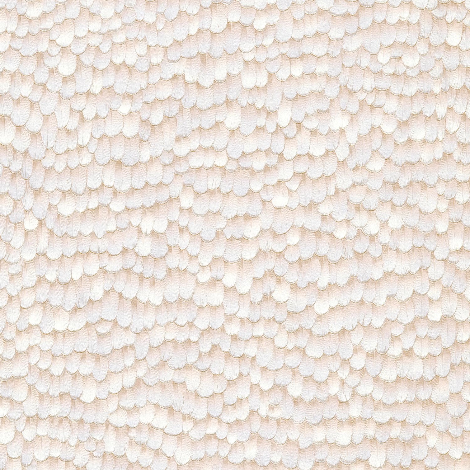 Bricoflor Perlmutt Tapete mit 3D Effekt Elegante Vliestapete in Creme Weiß für Badezimmer und Schlafzimmer Vlies Mustertapete in Muschel Optik