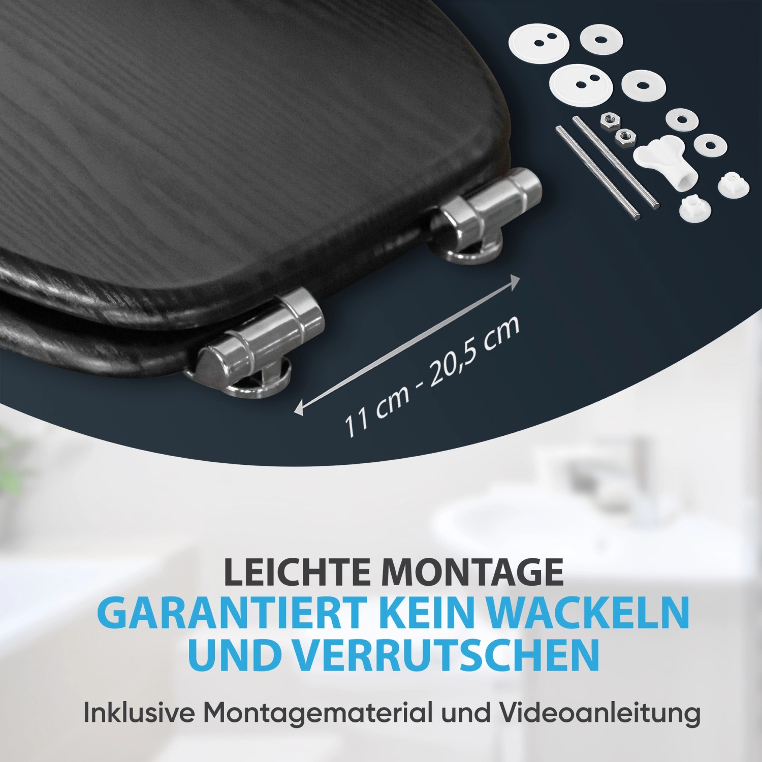 Sanilo WC-Sitz Black Wood mit Absenkautomatik und Montagematerial.