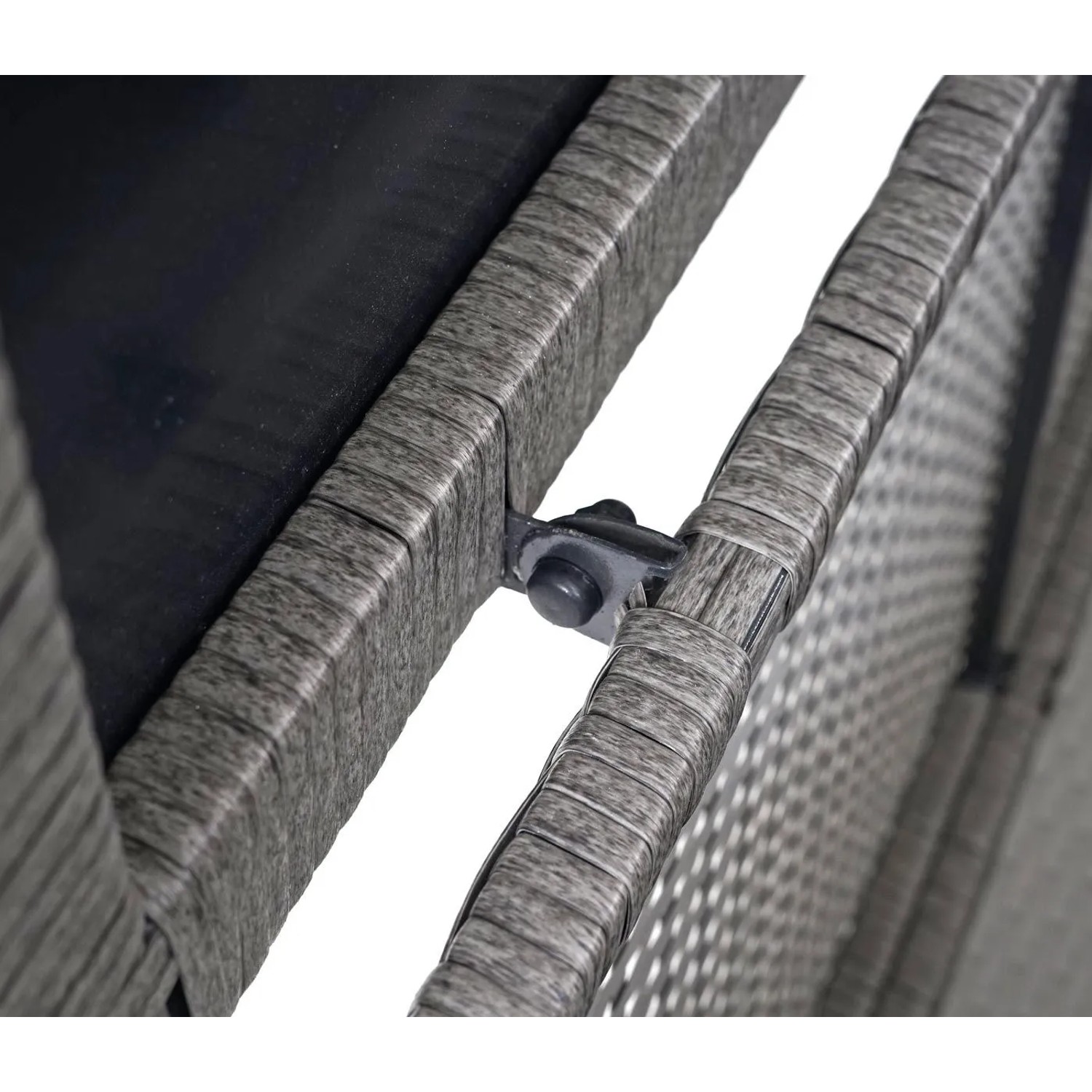 Proregal Poly-Rattan Kissenbox HxBxT 63x135x52cm Basic Grau 320L Gartentruhe Auflagenbox Truhe_5