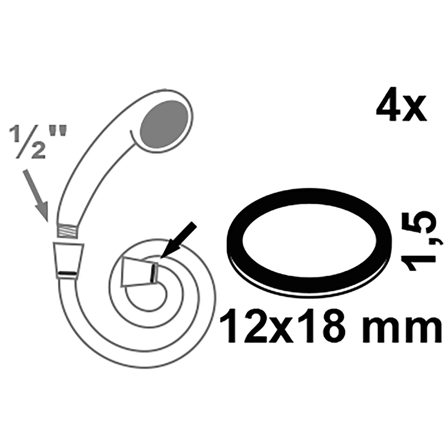 Kirchhoff Vulkanfiber Dichtungen, 12x18mm, rot, 4er-Set für Wasser- und Heizungsanschlüsse.