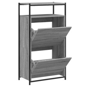 vidaXL Schuhschrank Grau Sonoma 60x34x112 cm Holzwerkstoff 840032