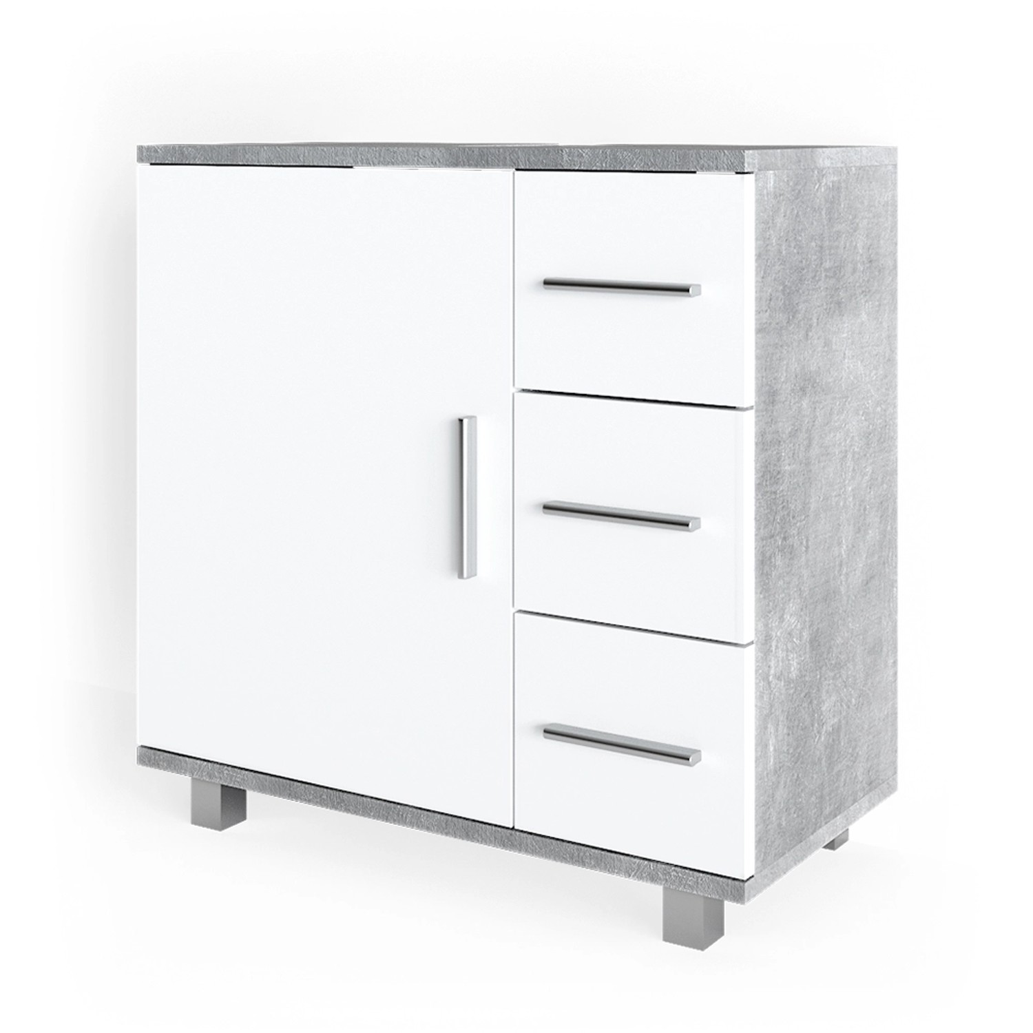 Thumbnail - Vicco Waschbeckenunterschrank Ilias Beton/Weiß 60 x 61 cm