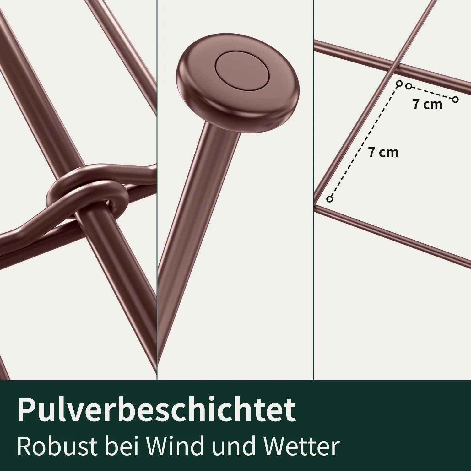 VERDOBA Teichzaun Gartenzaun Hundezaun Metall Gitterzaun aus Zaunelementen 20x Oberbogen Braun_4