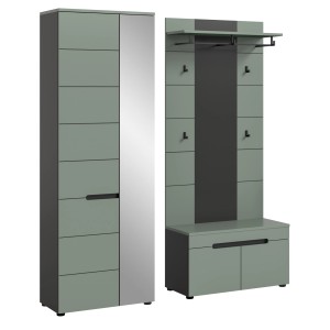 Inn.Furn Garderoben-Set 3-teilig in Salbei und Grau 160 cm Cooper