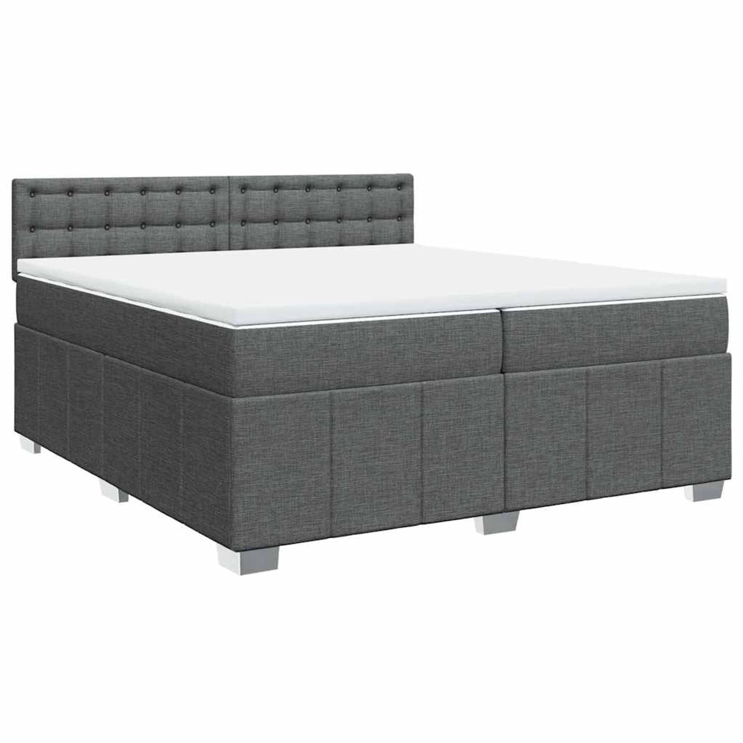vidaXL Boxspringbett mit Matratze Dunkelgrau 200x200 cm Stoff 3287190 günstig online kaufen