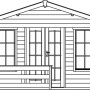 Holz-Gartenhaus Holmestrand von Skan Holz, 380x300cm, naturbelassen mit Anbau und Doppeltür.