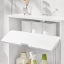 SoBuy Nischenregal BZR48-W, weißes Badregal mit Klappe und Ablage für Badutensilien.
