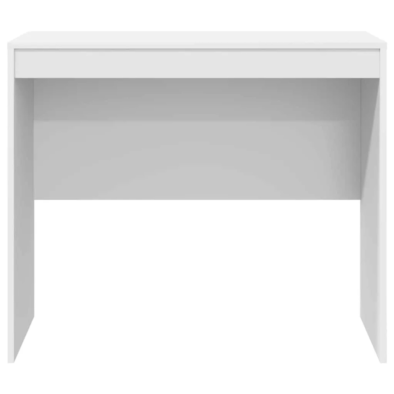 Weißer vidaXL Schreibtisch aus Holzwerkstoff, 90x50x76 cm, ideal für Büro und Homeoffice.