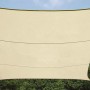 Cremefarbenes Perel Viereck-Sonnensegel 500x500 cm, wasserdurchlässig, für Terrasse und Garten.