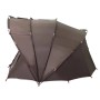 Braunes, wasserdichtes Angelzelt für 5 Personen. Robustes Campingzelt aus Polyester für Outdoor-Aktivitäten.