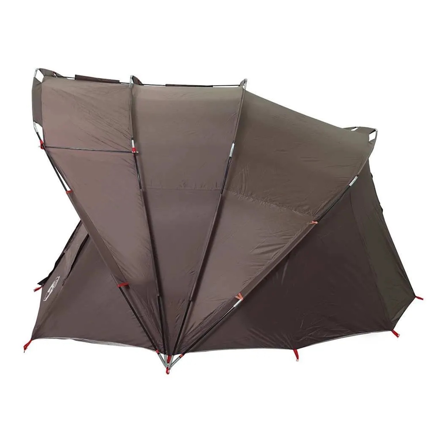 Braunes, wasserdichtes Angelzelt für 5 Personen. Robustes Campingzelt aus Polyester für Outdoor-Aktivitäten.
