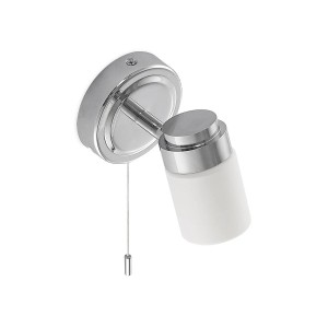 Lindby Wandleuchte Wandlampe Bad Alimari 9628119 Spritzwassergeschützt Modern in Chrom aus Metall 1-flammig G9 Wohnzimmerleuchte