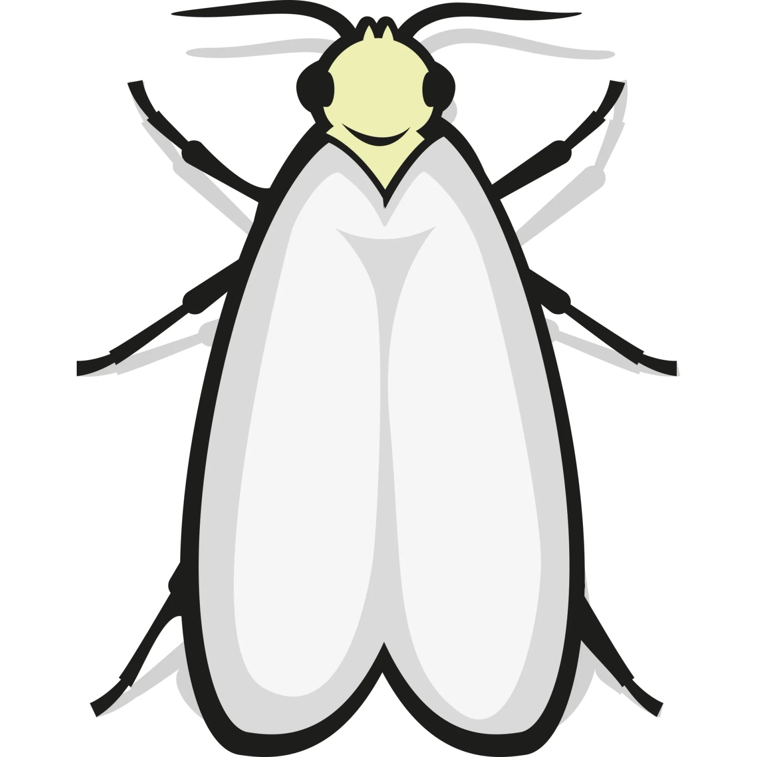 Illustration einer weißen Fliege, Schädling für Topfpflanzen.