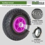 TRUTZHOLM Sackkarrenrad, 260x85mm, pinke Felge, Luftreifen mit Kugellager für Baumaschinen.