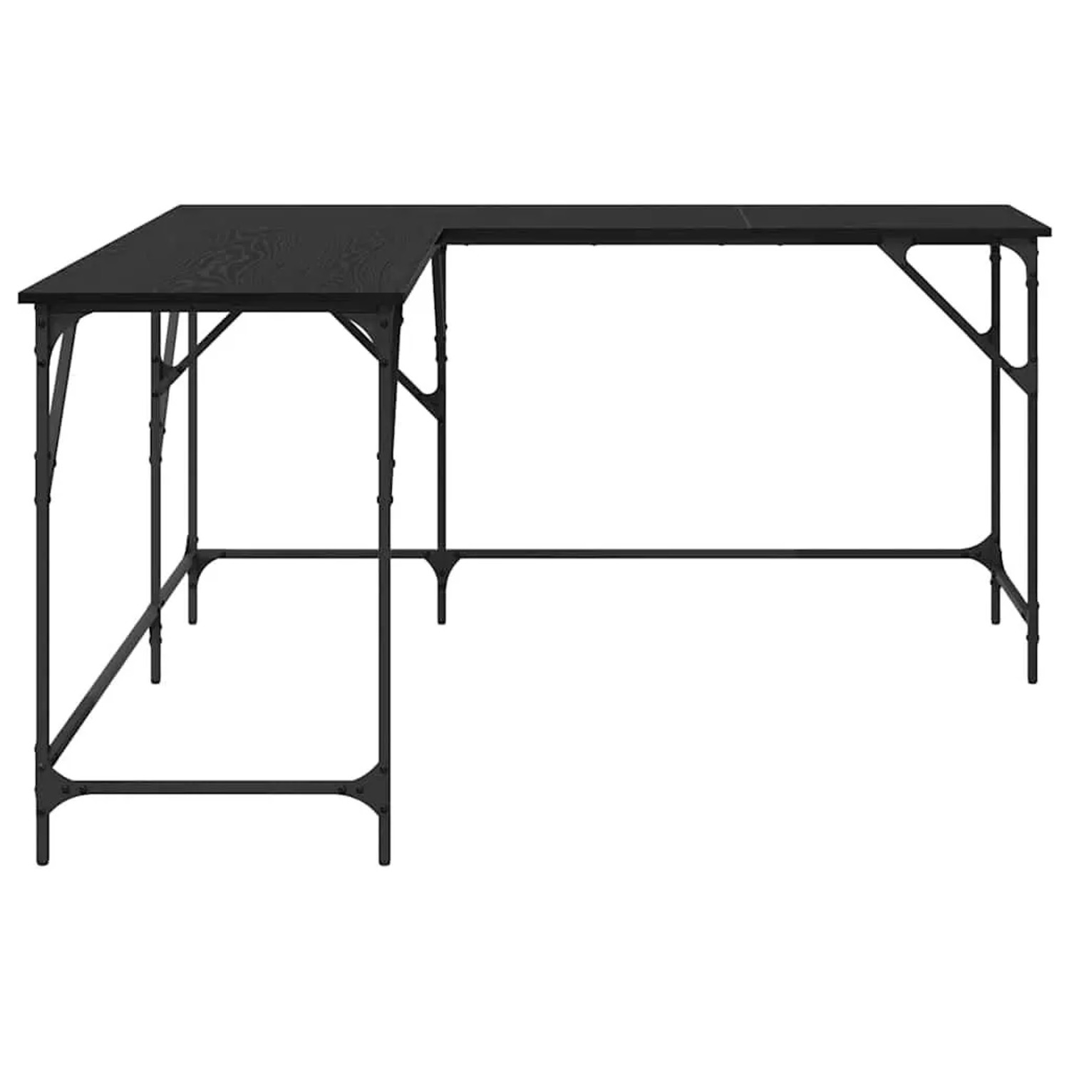 vidaXL Schreibtisch, Schwarz, Eichenoptik, L-Form, 149x149x75 cm. Ideal für Home-Office.