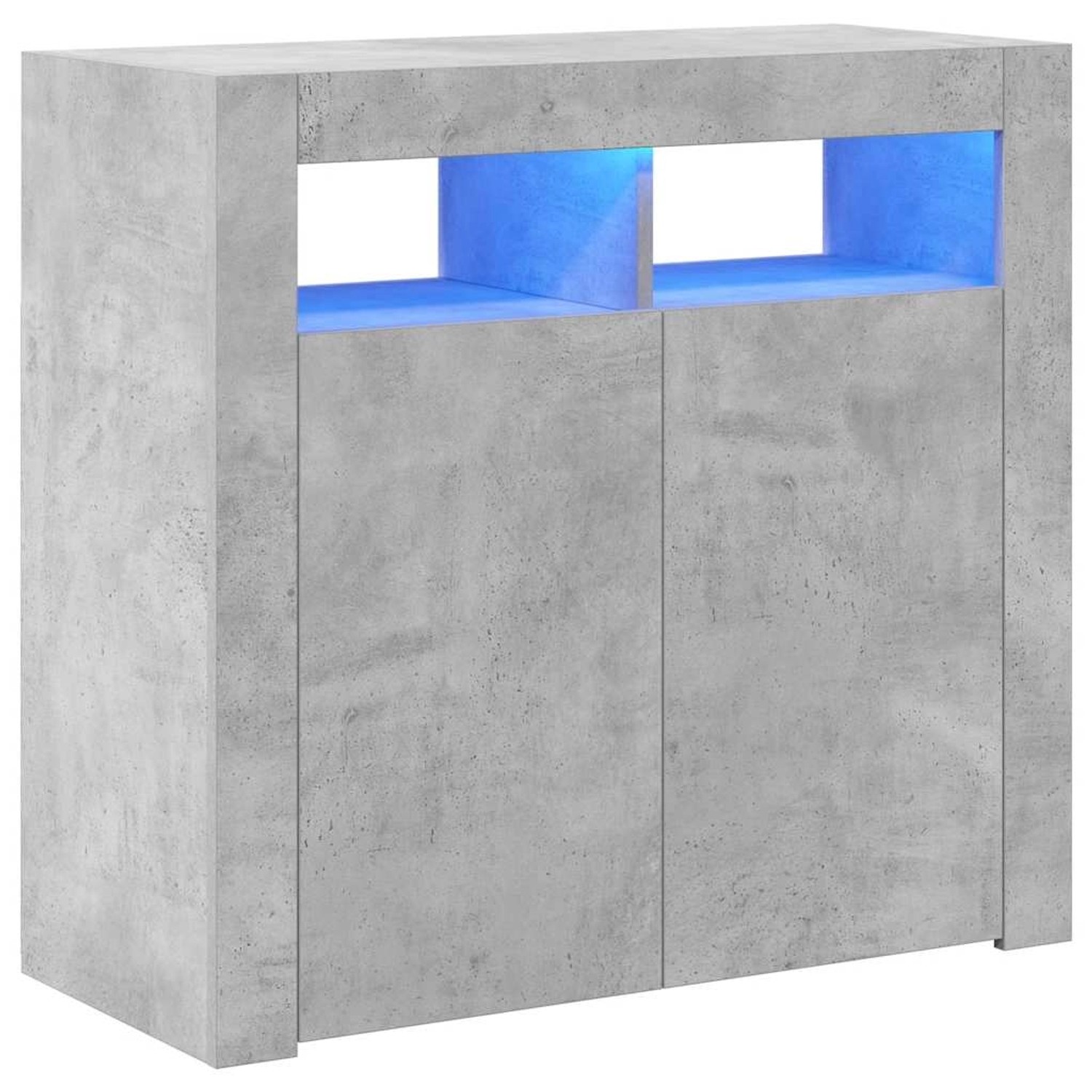 vidaXL Sideboard mit LED-Leuchten Betongrau 80x35x75 cm 804332