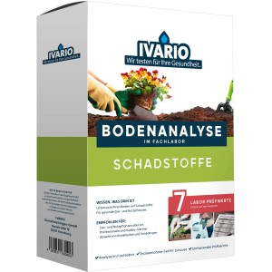 Ivario Bodentest Schadstoffe für 7 Prüfwerte zur Analyse der Bodenqualität im Garten.