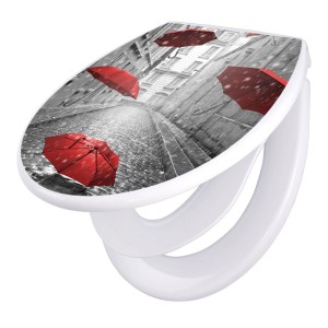 Banjado Familien WC-Sitz mit rotem Schirm Motiv. Klodeckel mit Absenkautomatik und integriertem Kindersitz.