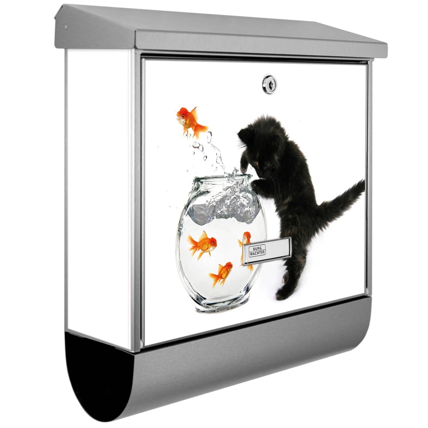 Banjado Briefkasten Edelstahl 38x39x12cm Mit Zeitungsfach Inkl. Montagemate günstig online kaufen