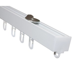 Gardinia Vorhangschiene Luna, 1-läufig, weiß, mit Zubehör für die Deckenmontage.