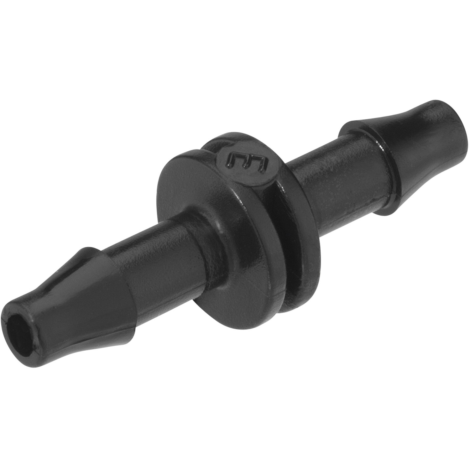 Gerader Verbinder, schwarz, für 6 mm Micro-Drip-System zur Bewässerung von Gemüse- und Blumenbeeten.